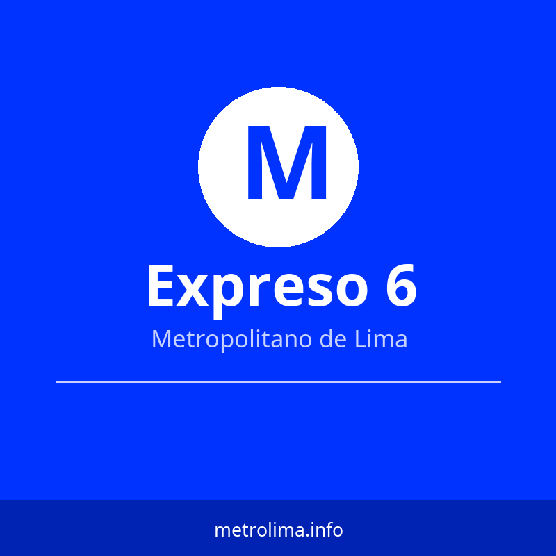 Expreso 6 – ruta y paraderos del Metropolitano de Lima 2026